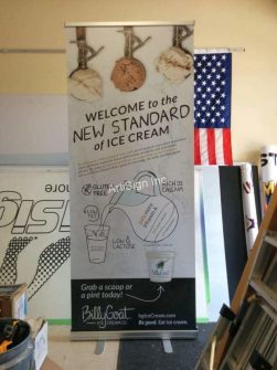 Examples of Our Work / Idea Gallery 224 Billy Goat Ice Cream Retractable Banner Stand Kit