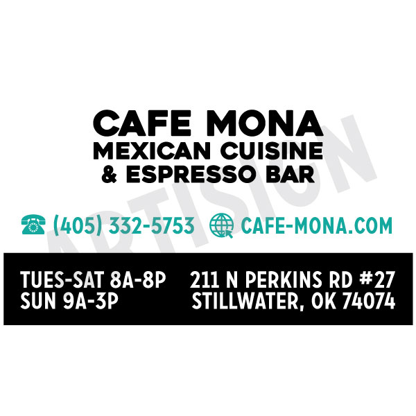 Cafe Mona Business Cards Back